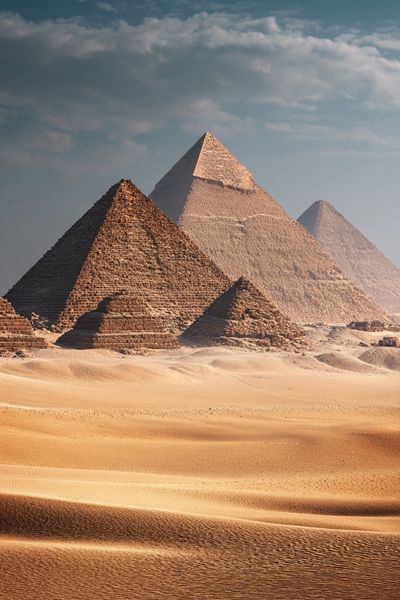 Pyramids in the Desert Photography Poster. poster