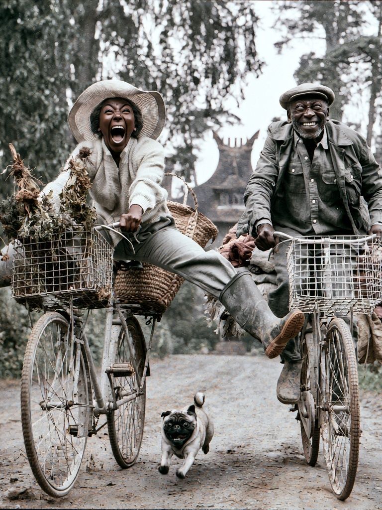 Joyful Bicycle Ride Photography Poster. poster detail