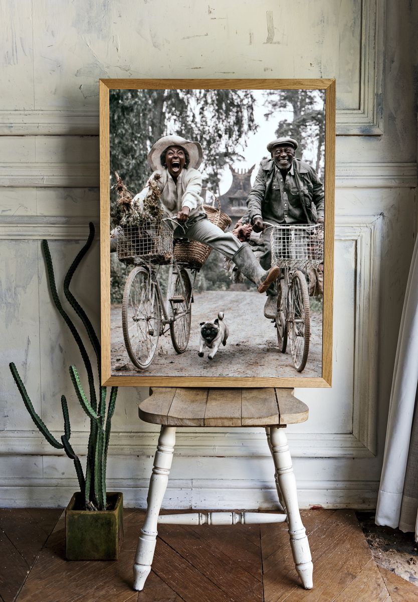 Joyful Bicycle Ride Photography Poster. — room view 1