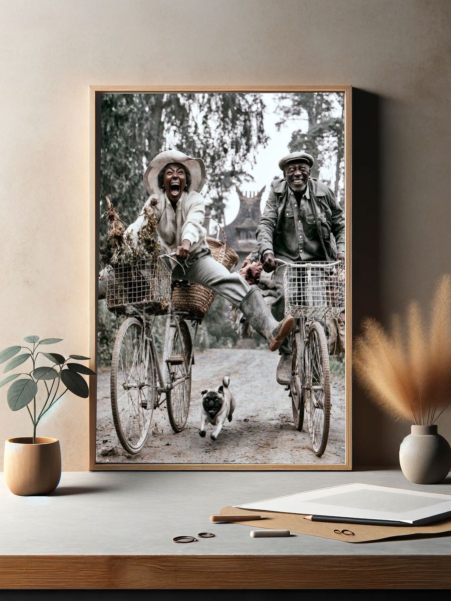 Joyful Bicycle Ride Photography Poster. — room view 2