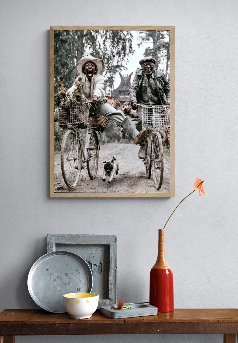 Joyful Bicycle Ride Photography Poster. — room view 3
