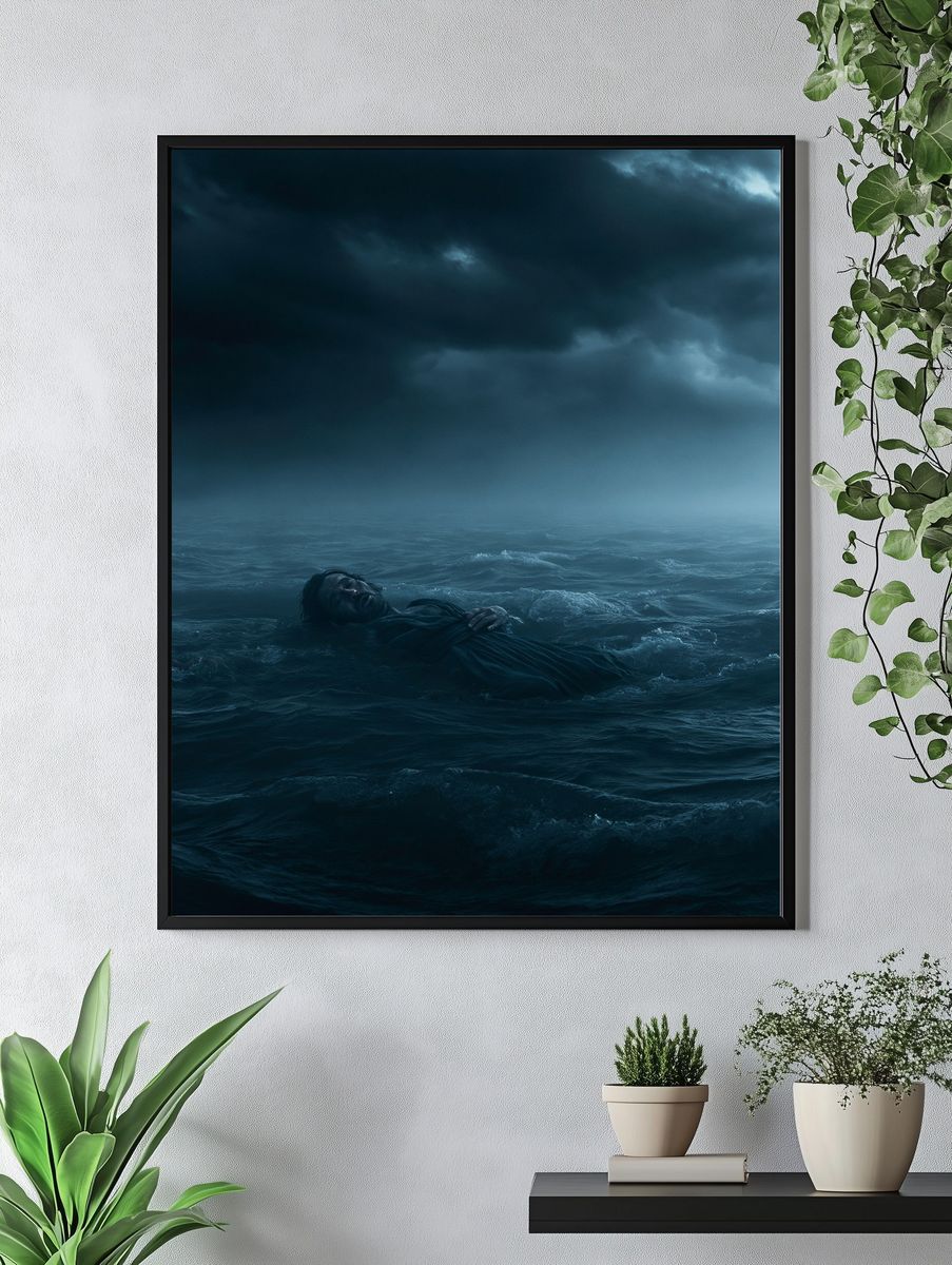 Stormy Sea Rescue Photography Poster. — room view 4