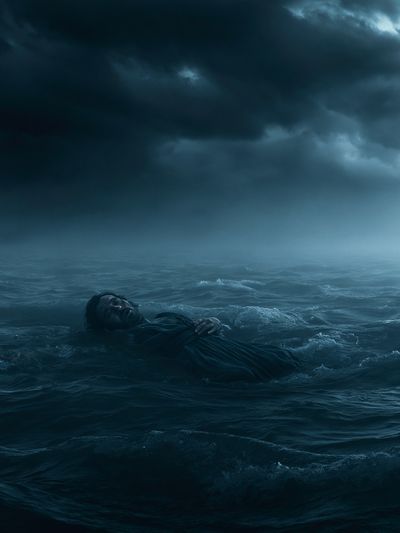 Stormy Sea Rescue Photography Poster.