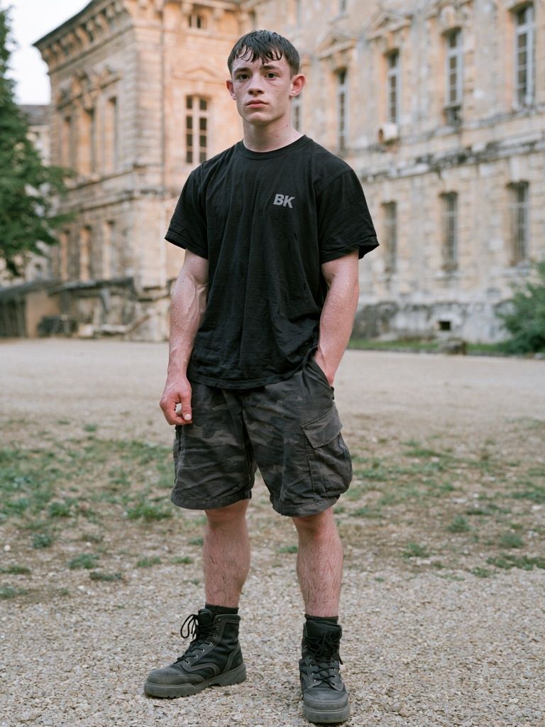 Young Man at Chateau — Photography Print. poster — photography art