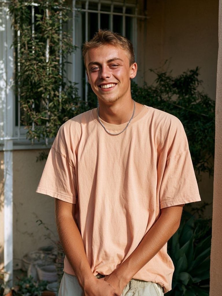 Smiling Young Man Portrait Print. poster — photography art