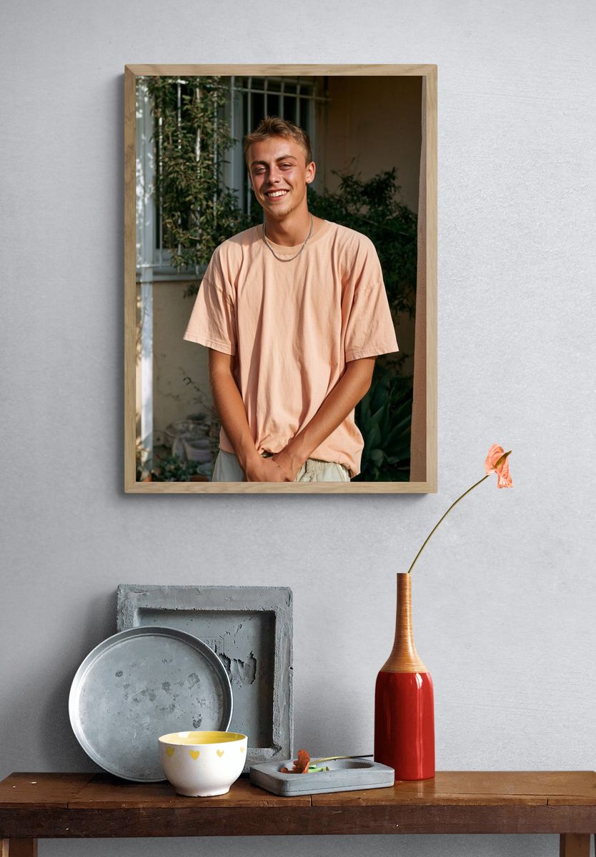 Smiling Young Man Portrait Print. — room view 3