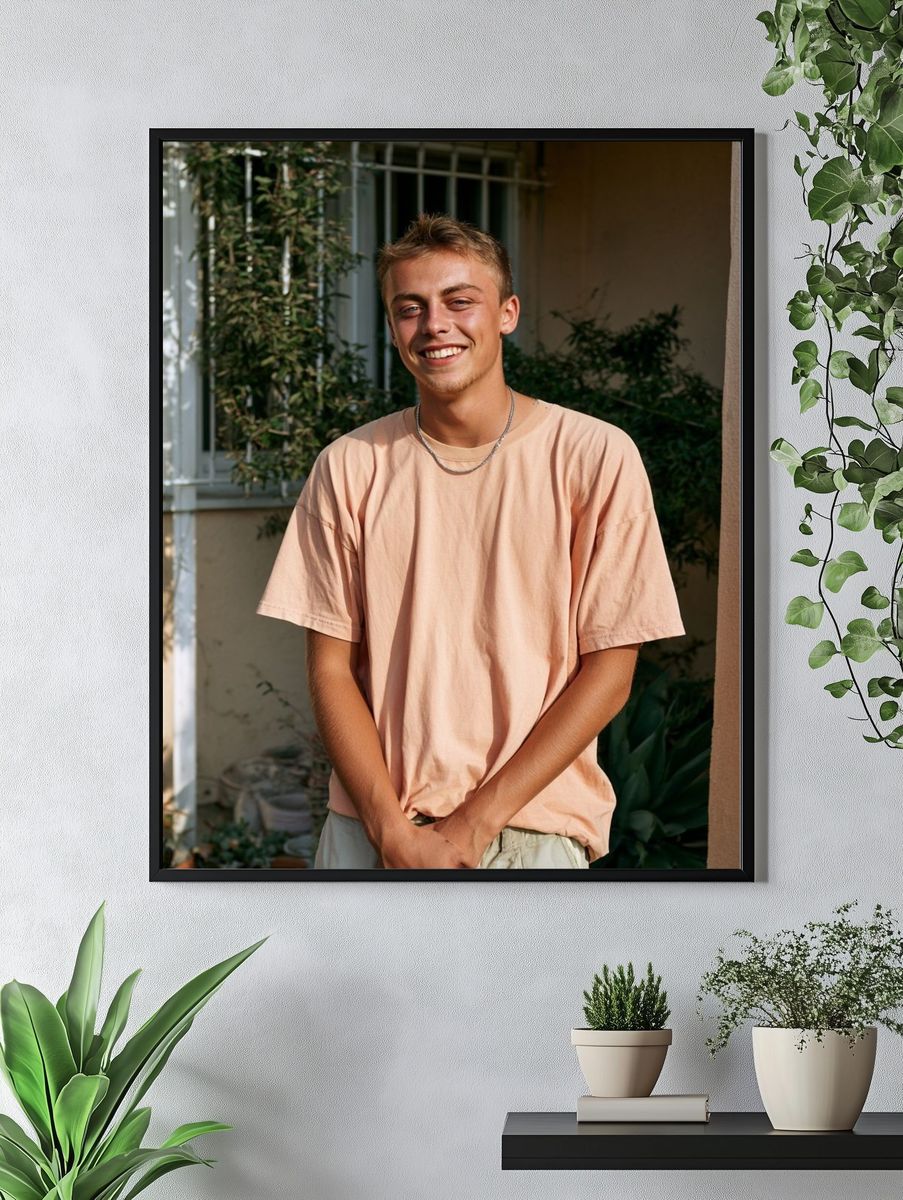Smiling Young Man Portrait Print. — room view 4