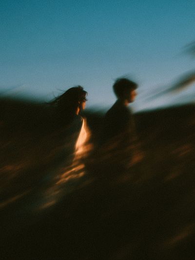 Blurred Silhouettes Photography Print. poster