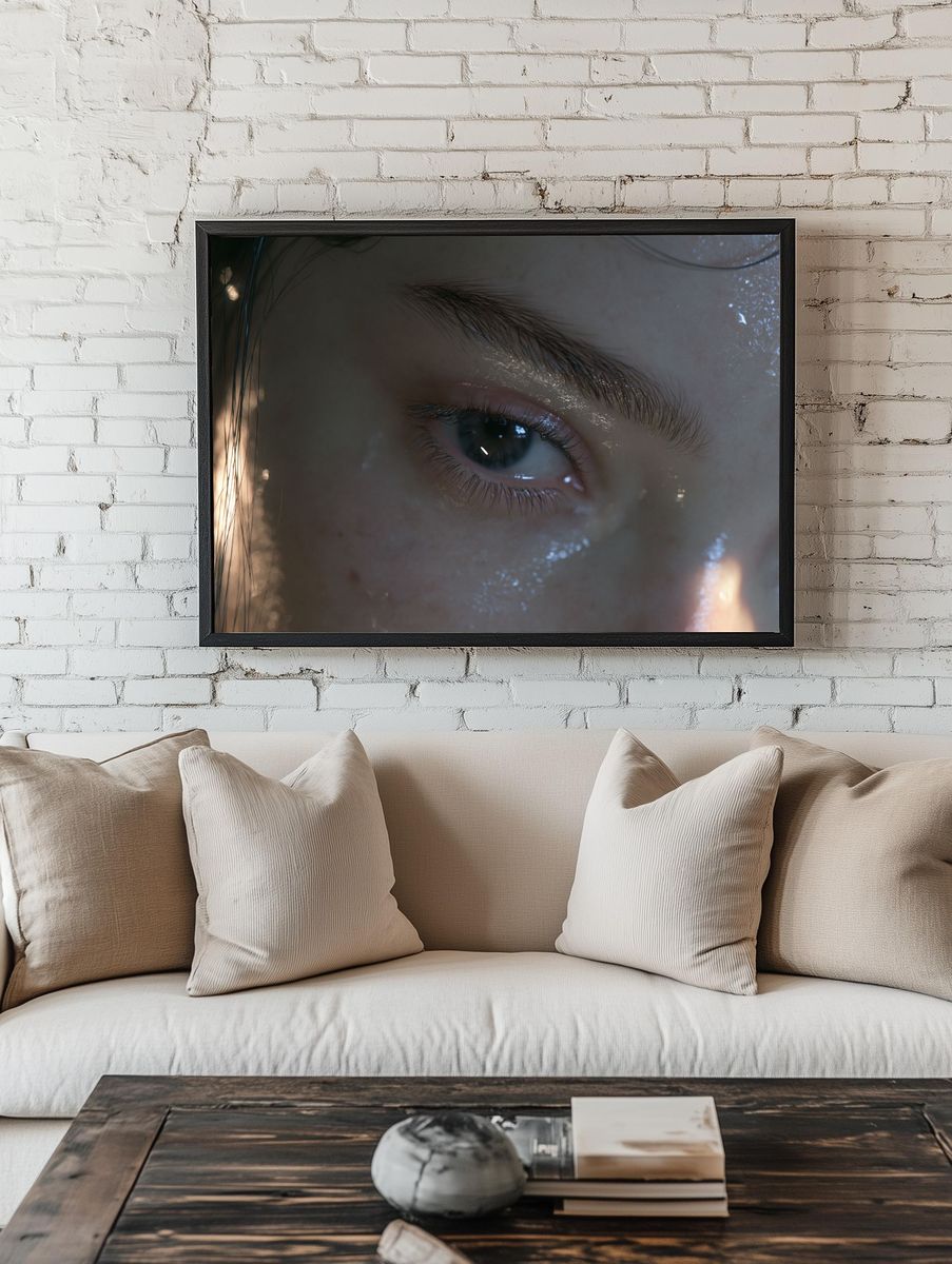 Moody Eye Close-Up Photography Poster. room preview