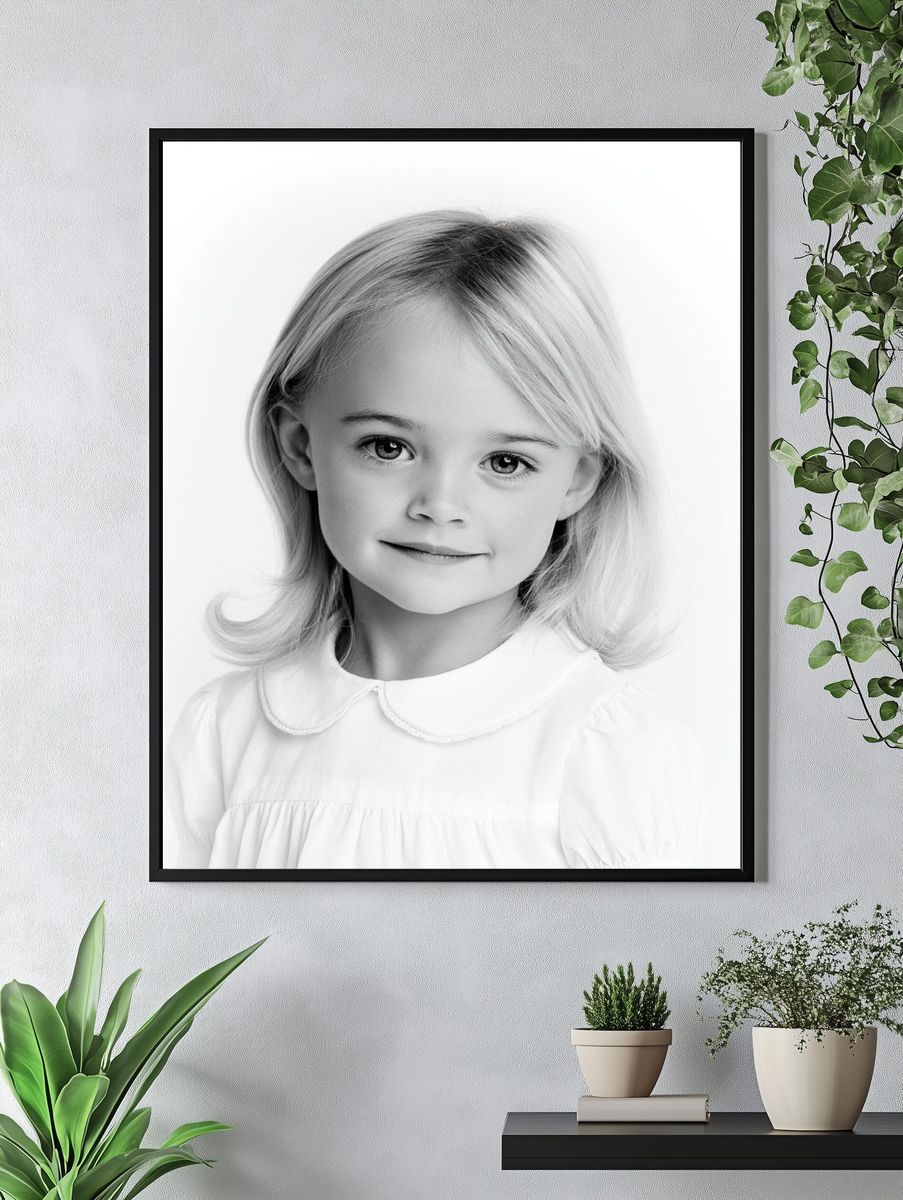 Blonde Child Portrait Print. — room view 4