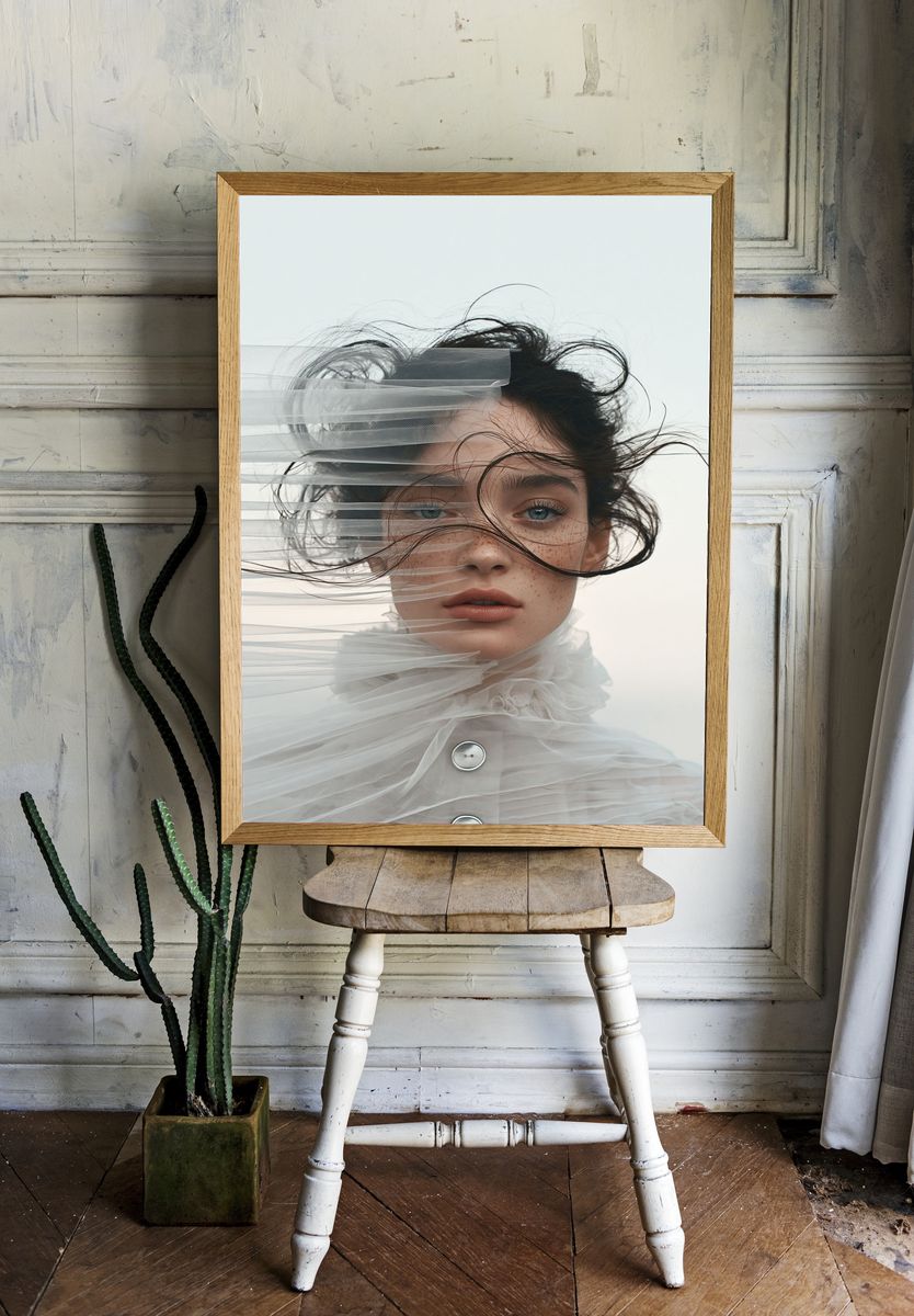 Freckled Portrait Photography Poster. room preview