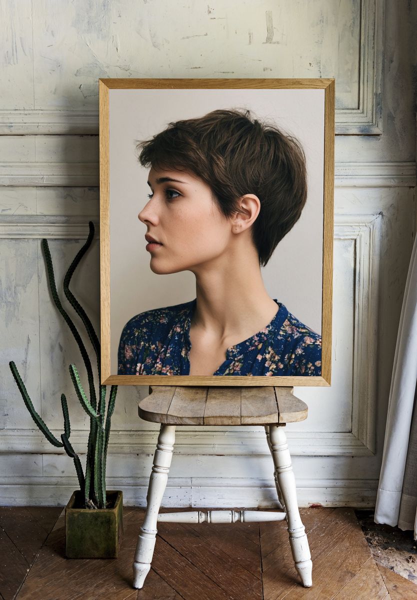 Short Hair Portrait Photography Poster. room preview