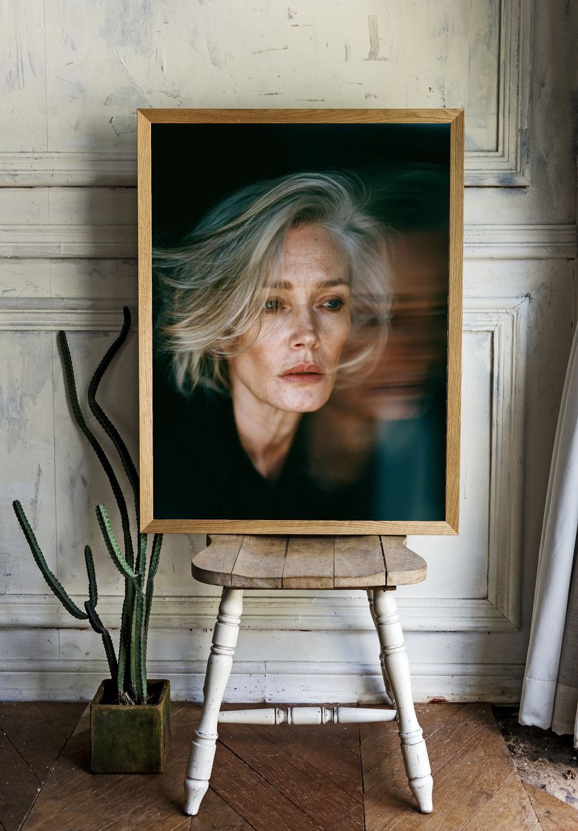 Ethereal Woman Portrait Print. room preview