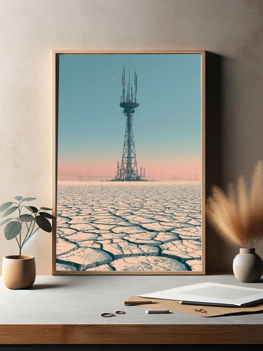 Desert Radio Tower Photography Poster. — room view 2