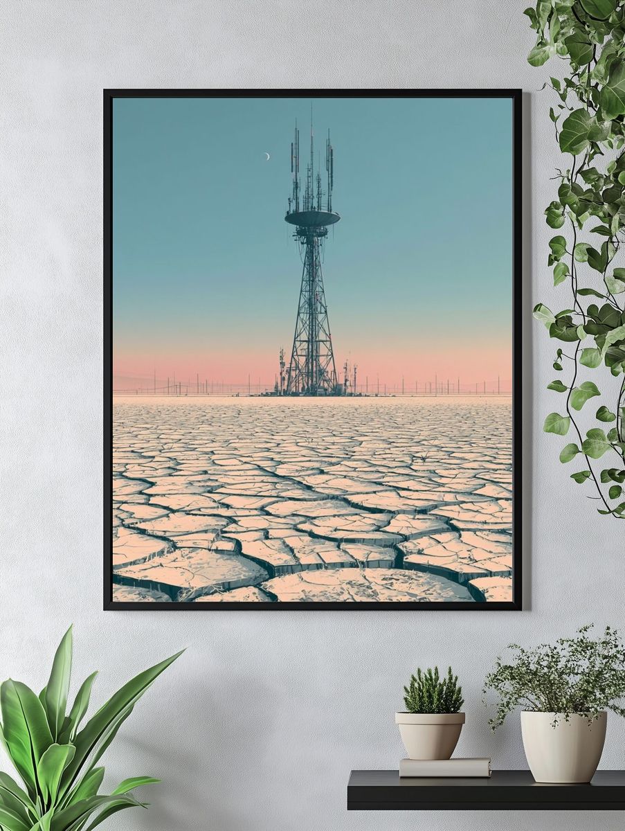 Desert Radio Tower Photography Poster. — room view 4