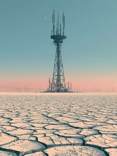Desert Radio Tower Photography Poster.