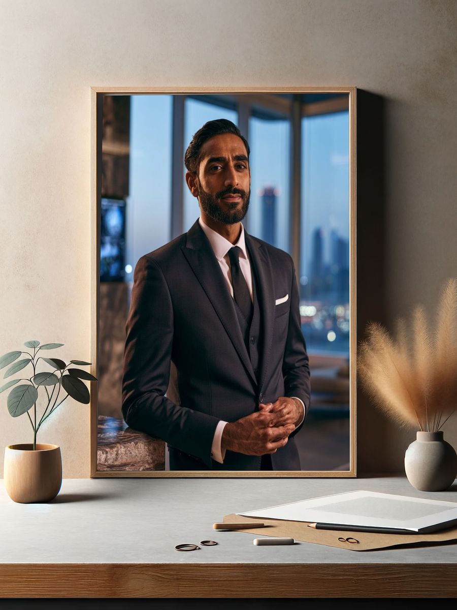 Elegant Suit Portrait Poster. — room view 2