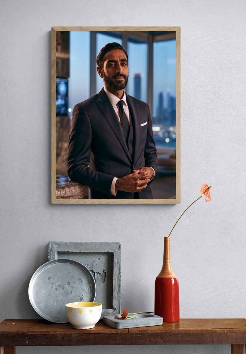 Elegant Suit Portrait Poster. — room view 3