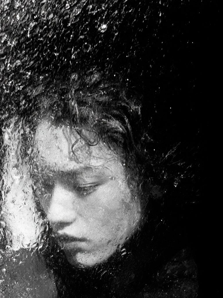 Rainy Portrait Black-White Print. poster detail