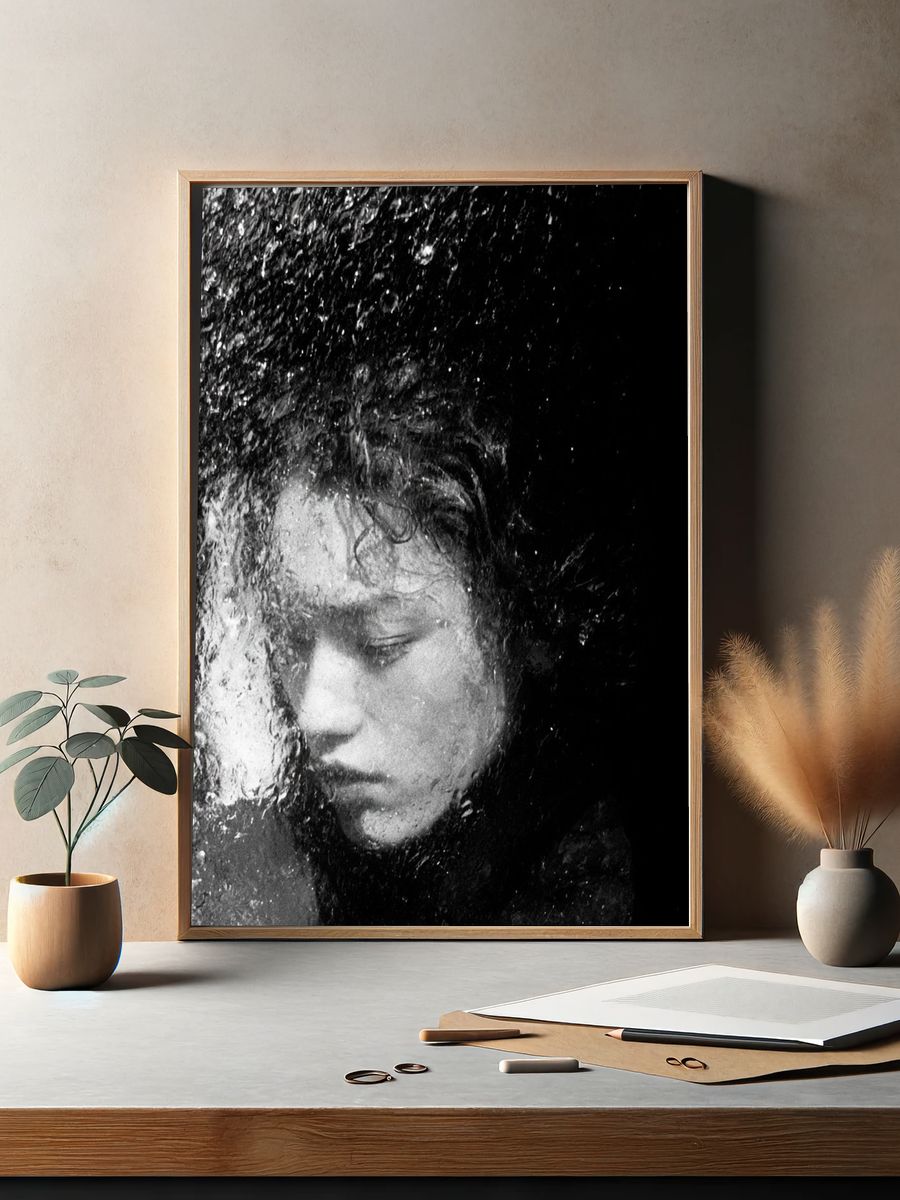 Rainy Portrait Black-White Print. — room view 2