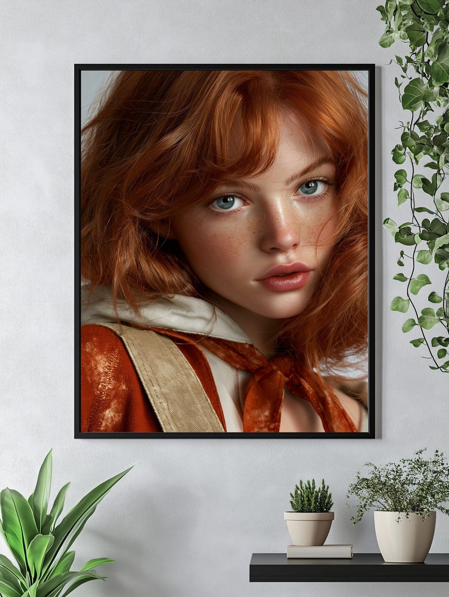 Red-Haired Portrait Photography Poster. — room view 4