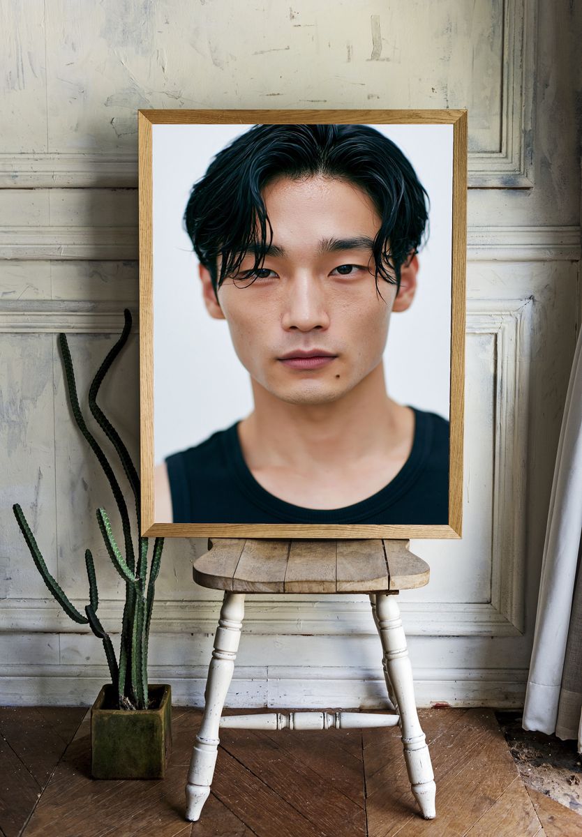 Minimalist Male Portrait Print. room preview