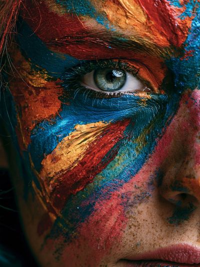 Painted Face Portrait Print.