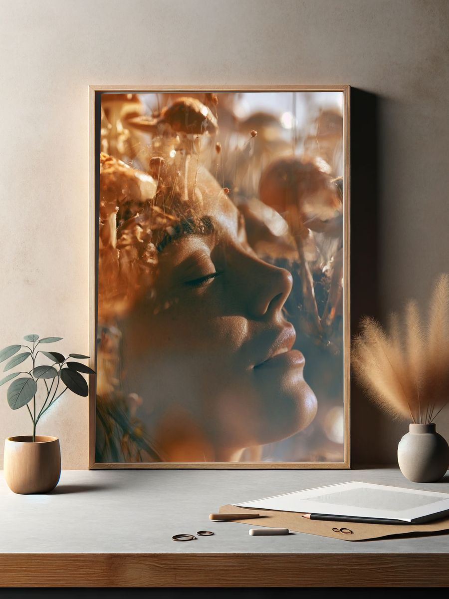 Dreamy Floral Portrait Print. — room view 2