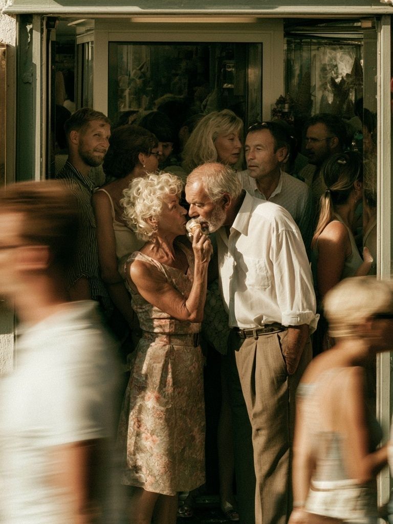 Sunlit Street Kiss Photography Poster. poster — photography art