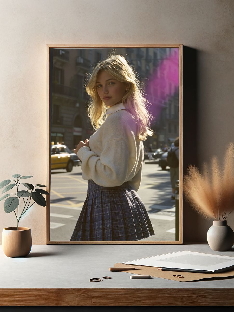 Blonde Street Portrait Photography Poster. — room view 2