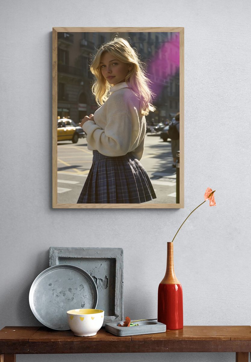 Blonde Street Portrait Photography Poster. — room view 3
