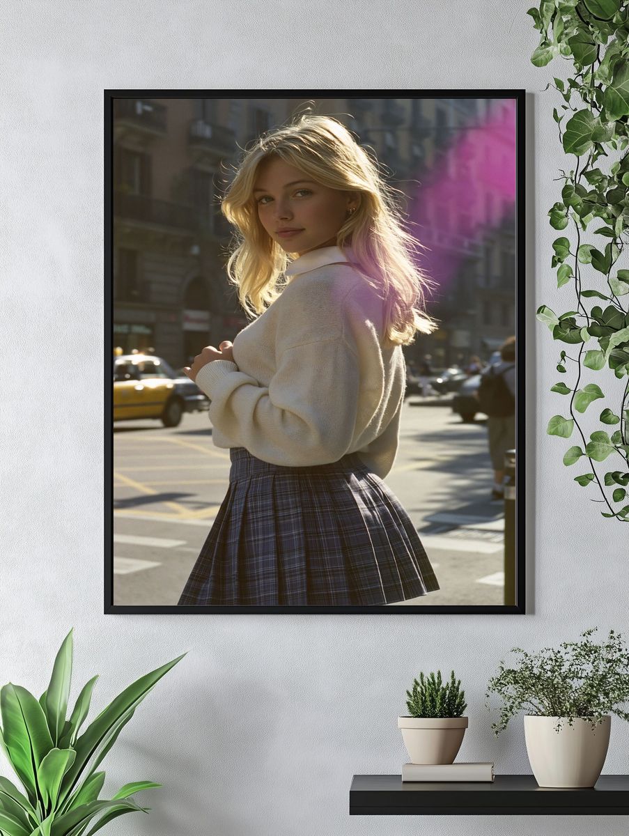 Blonde Street Portrait Photography Poster. — room view 4