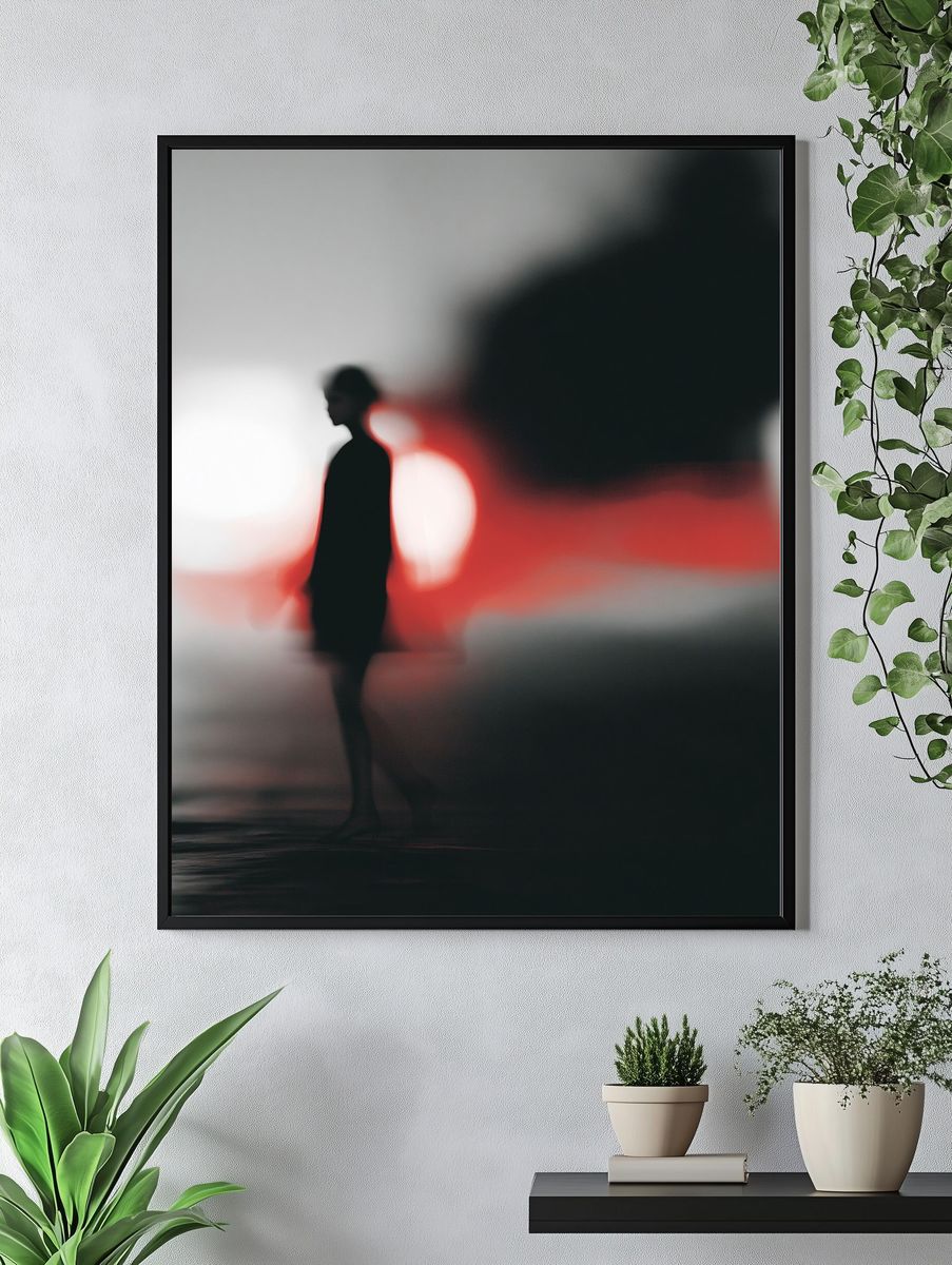 Blurred Figure in Red Light Poster. — room view 4