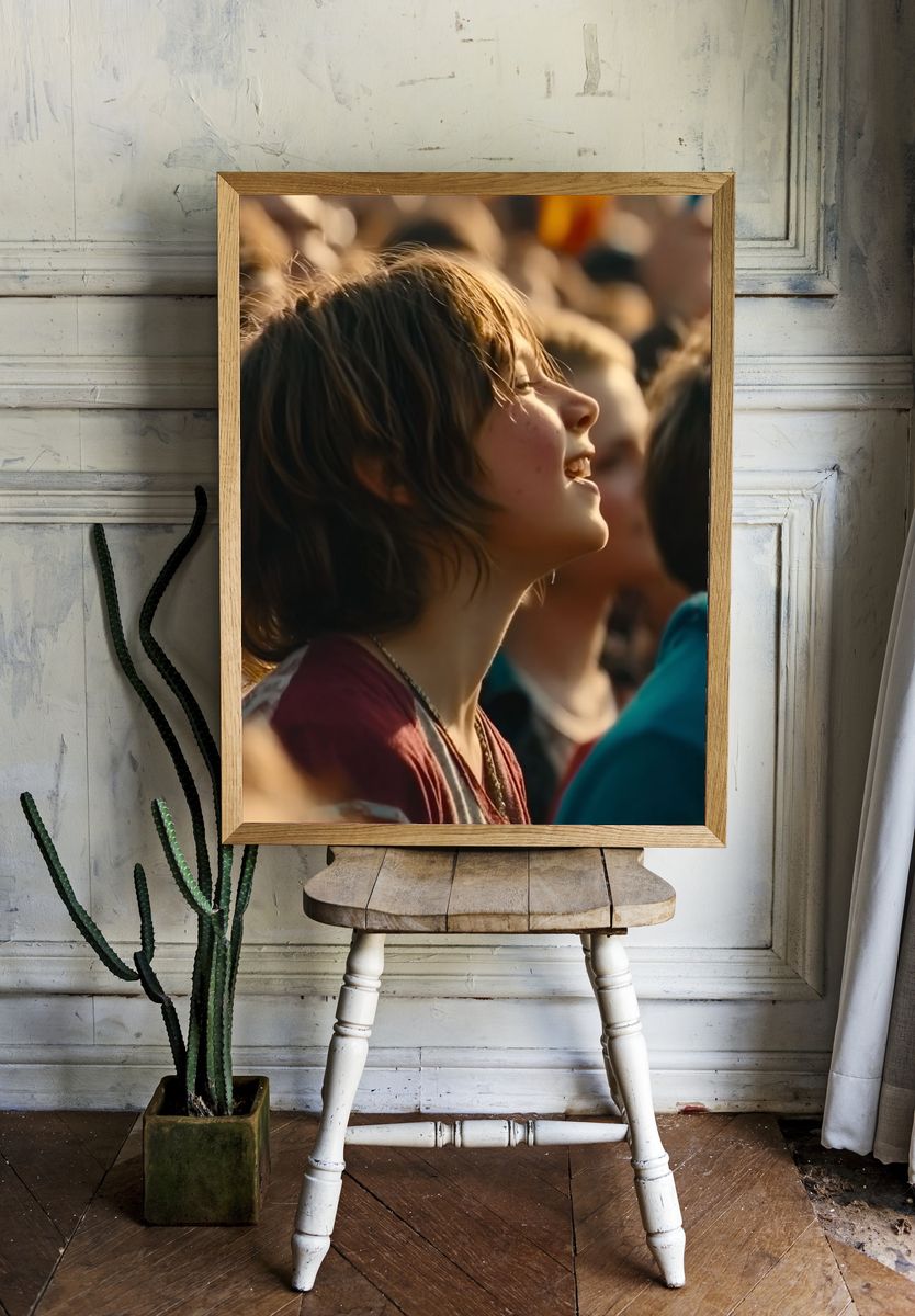 Joyful Crowd Portrait Photography Poster. — room view 1