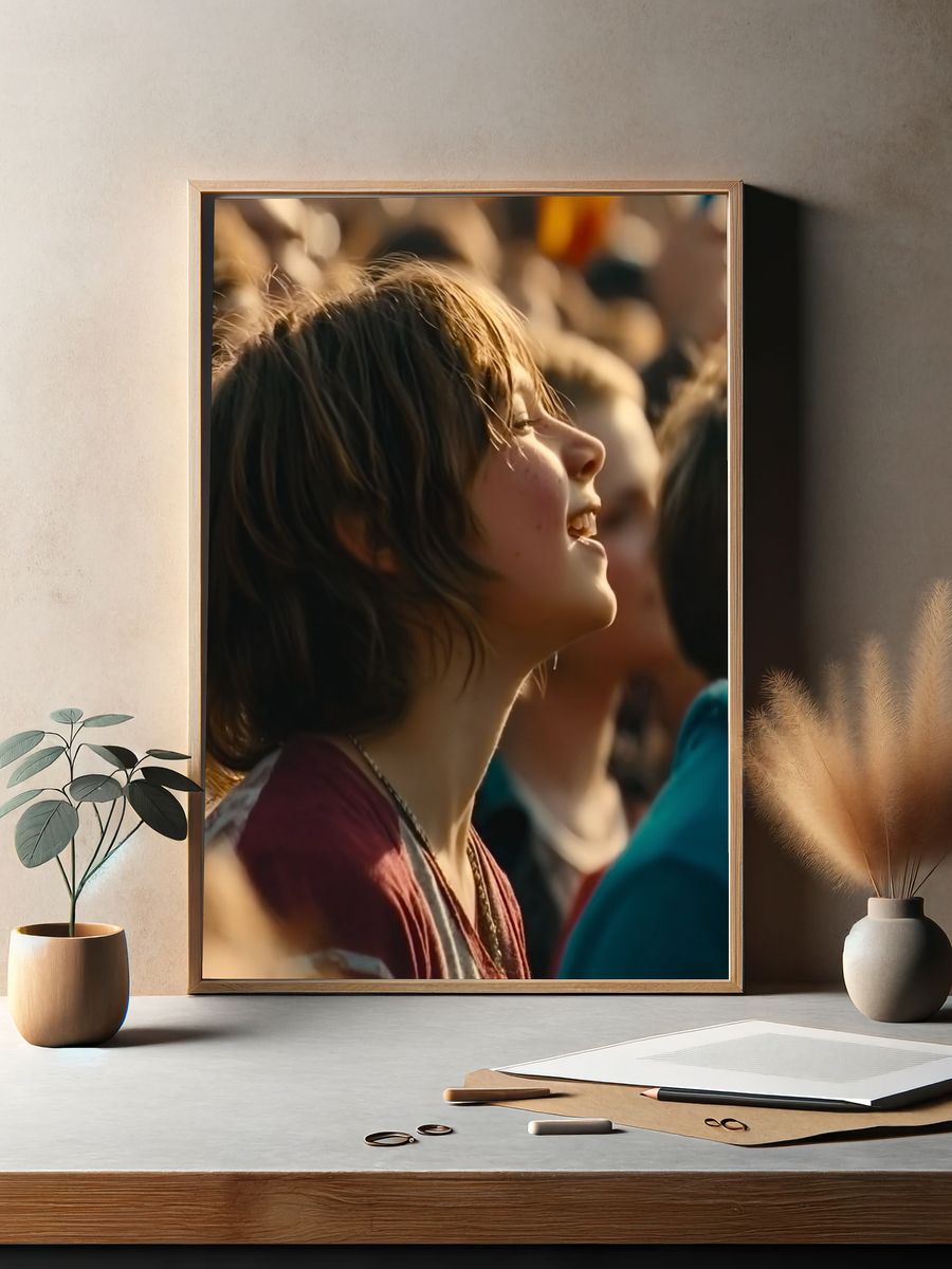 Joyful Crowd Portrait Photography Poster. — room view 2