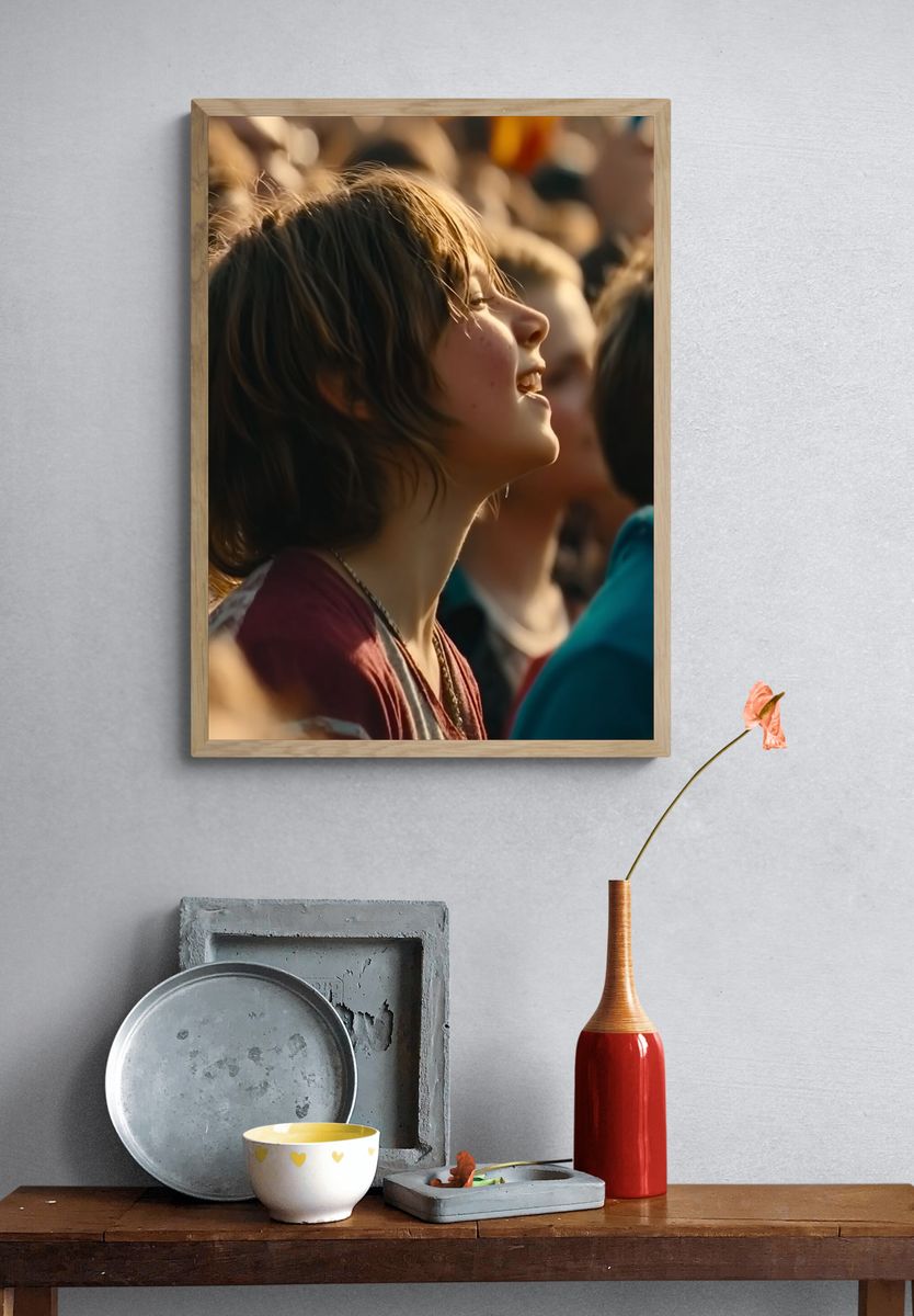 Joyful Crowd Portrait Photography Poster. — room view 3