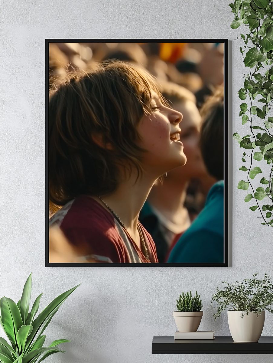 Joyful Crowd Portrait Photography Poster. — room view 4