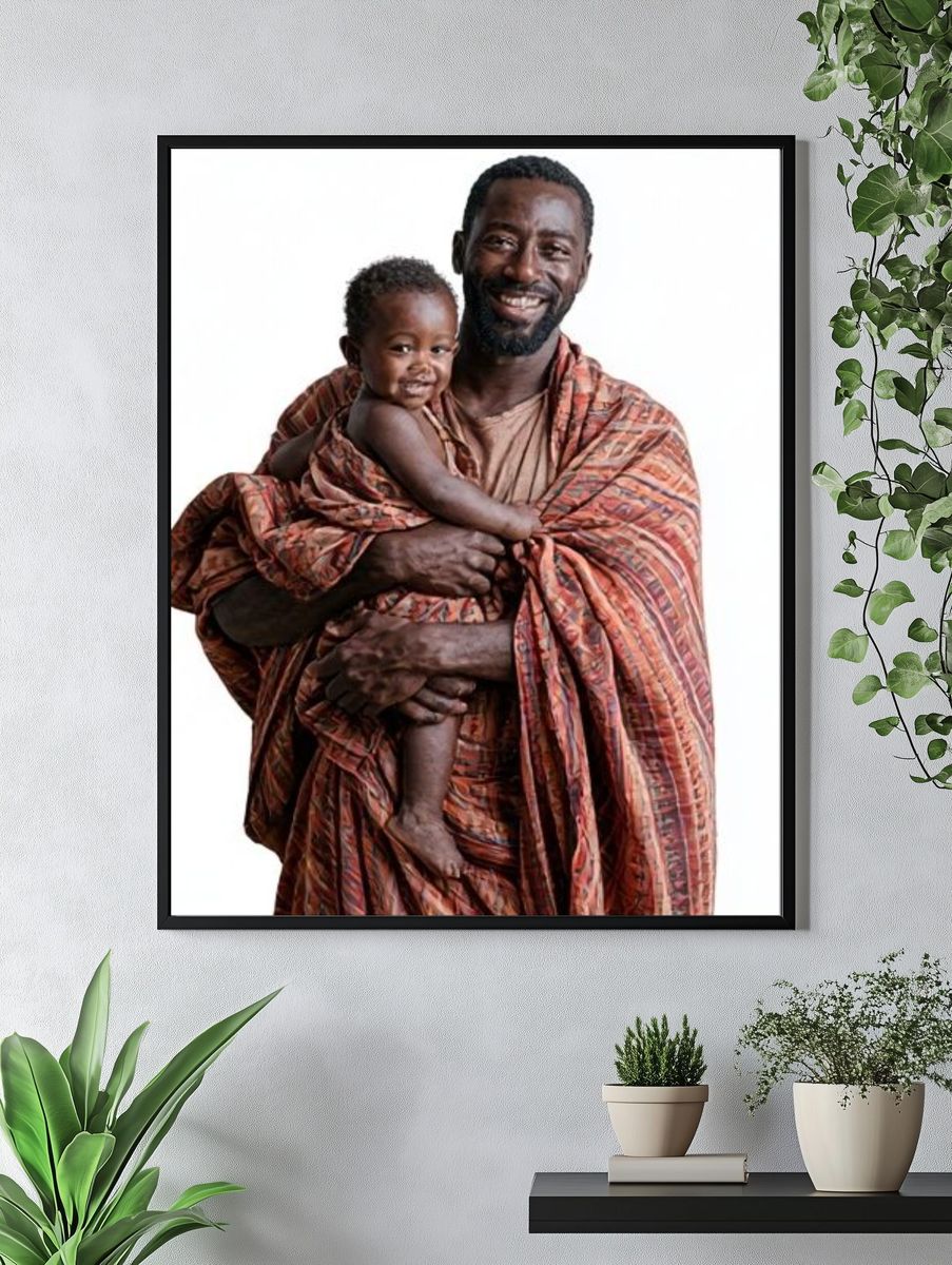 Father and Child Portrait Print. — room view 4