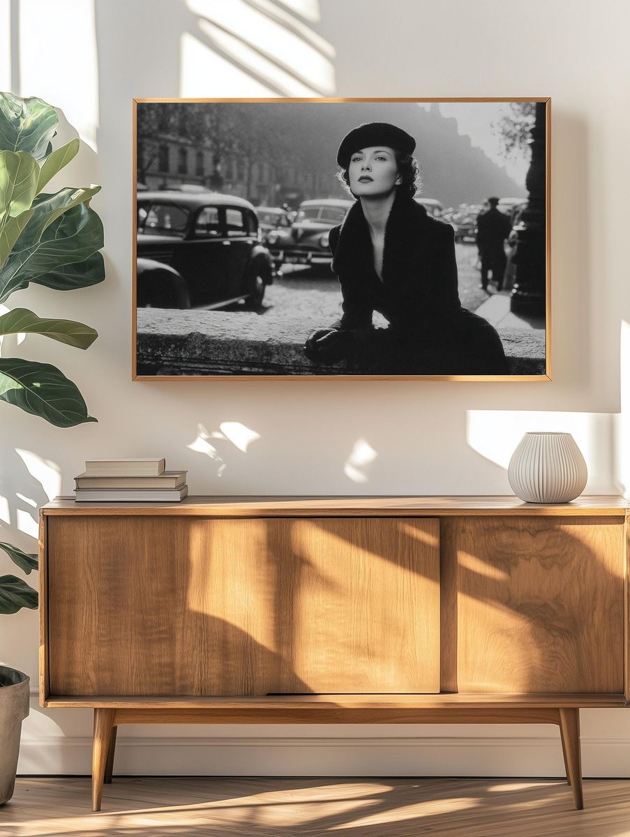 Elegant Woman in Vintage Paris — Photography Print. — room view 3