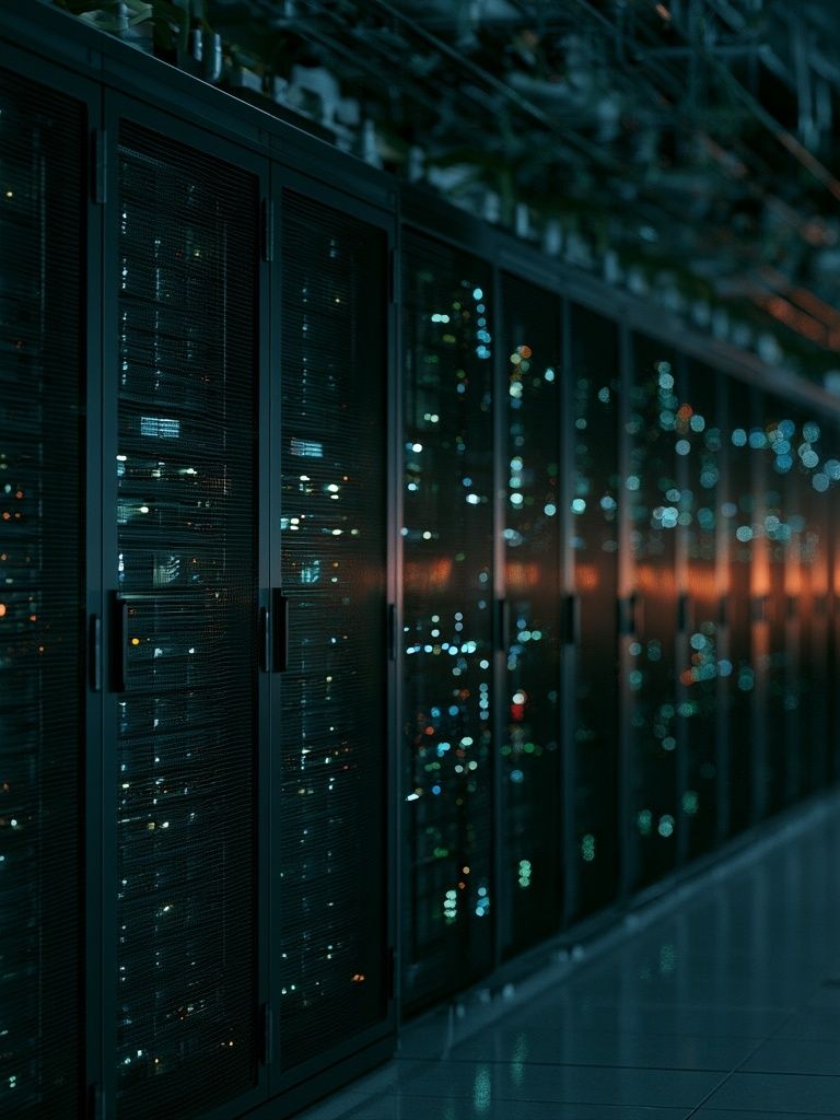 Data Center Corridor Photography Poster. poster detail