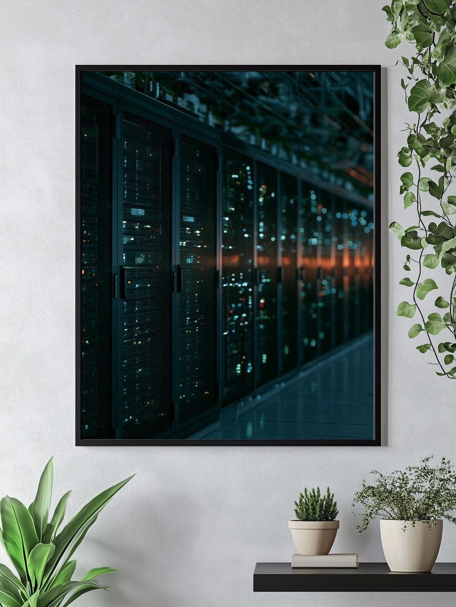 Data Center Corridor Photography Poster. — room view 4