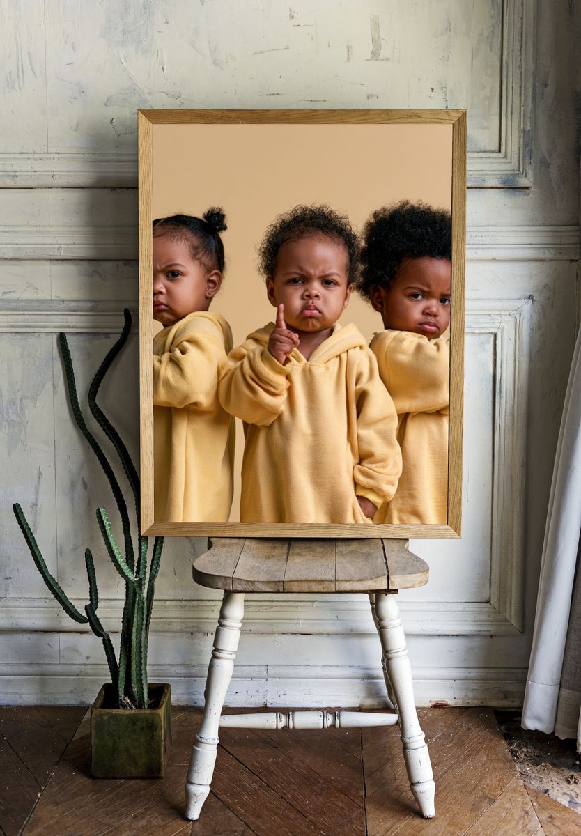 Triple Toddler Portrait Photography Poster. — room view 1