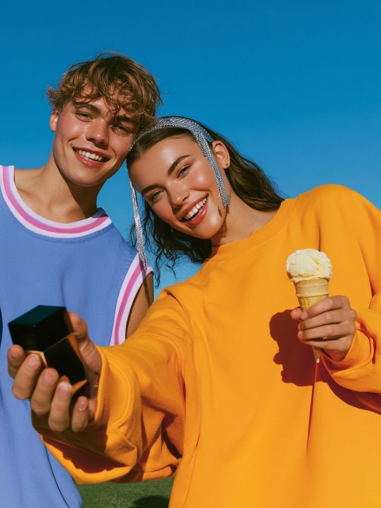 Playful Summer Portrait Poster. poster detail