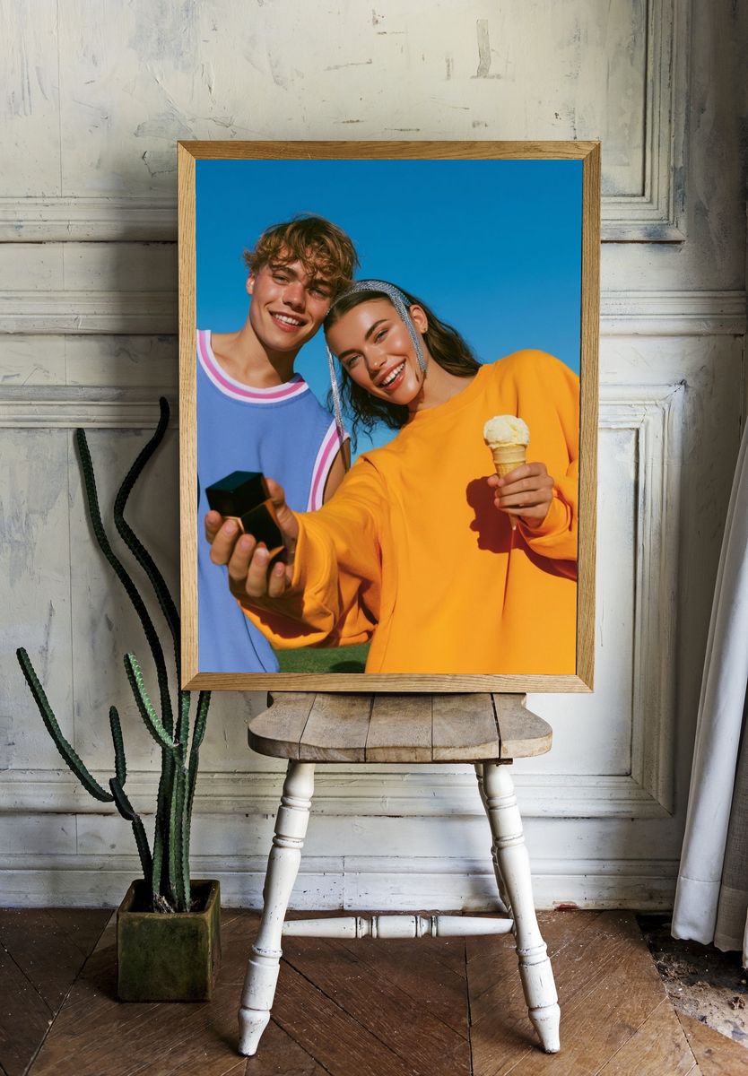 Playful Summer Portrait Poster. room preview