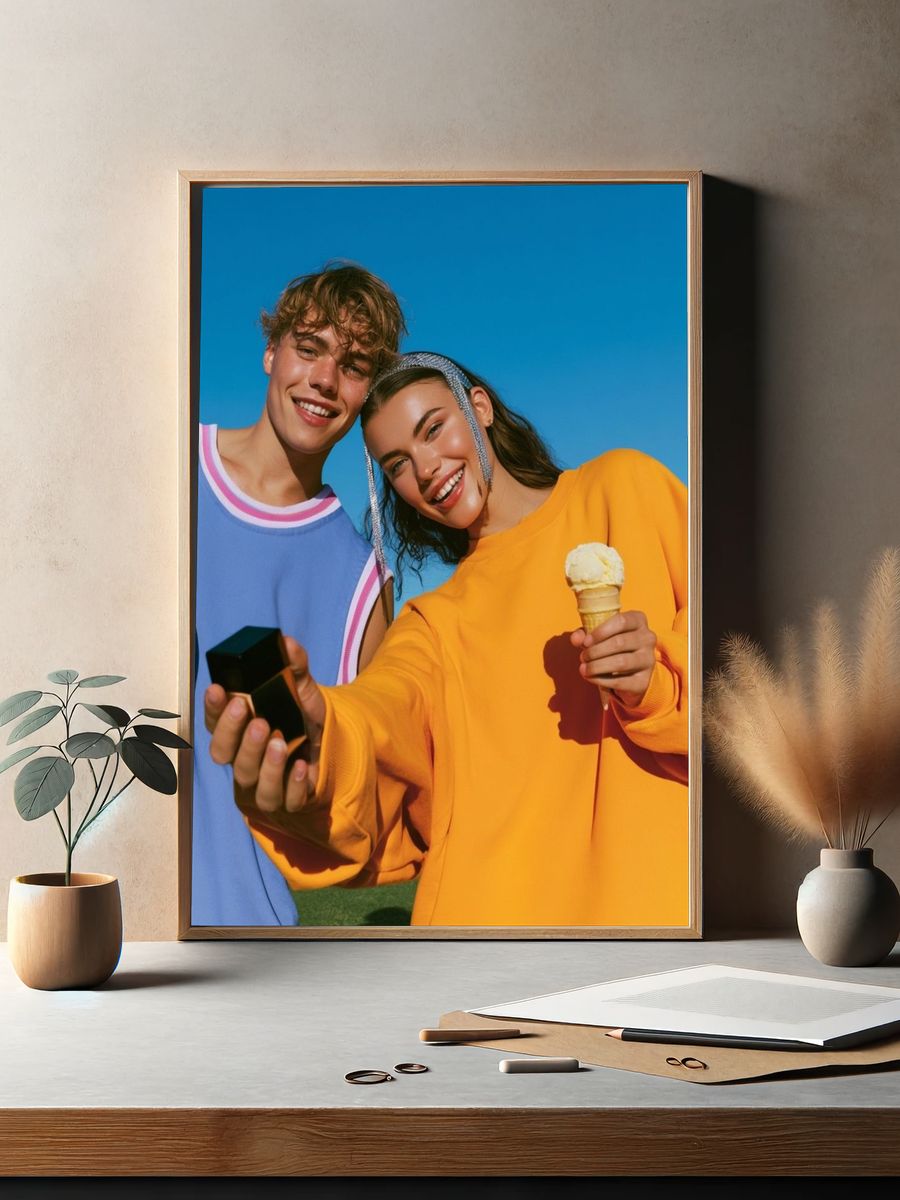 Playful Summer Portrait Poster. — room view 2