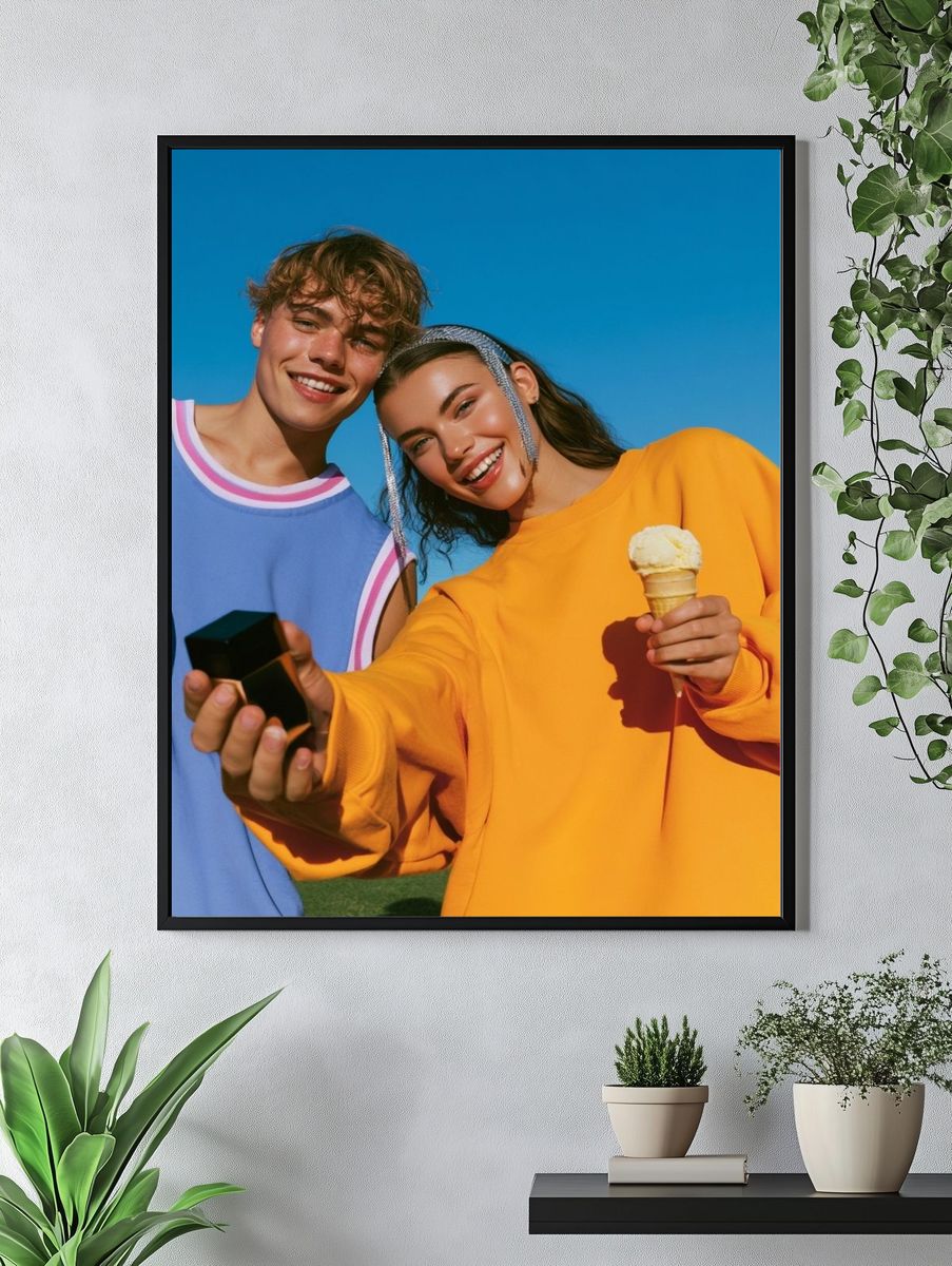 Playful Summer Portrait Poster. — room view 4