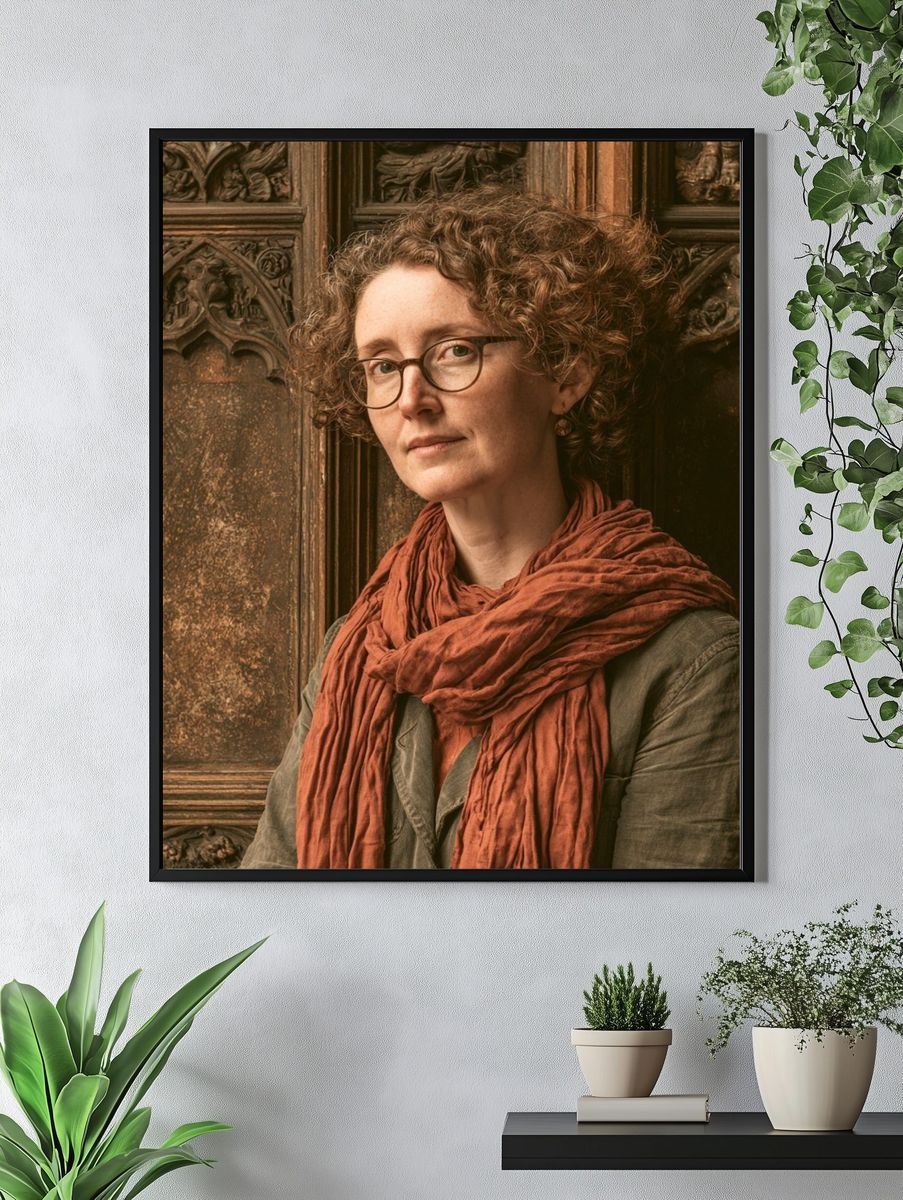 Curly Portrait Photography Poster. — room view 4