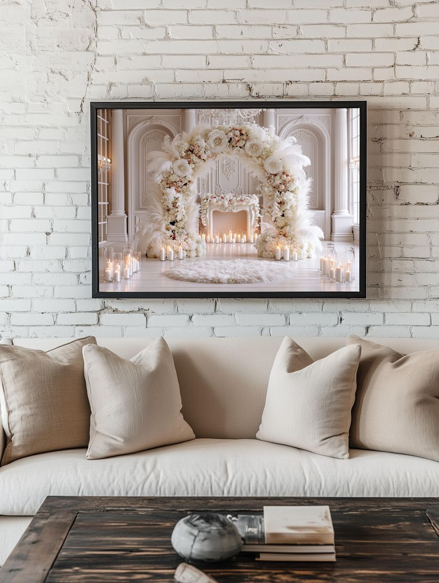 Floral Arch Wedding Hall Poster. room preview