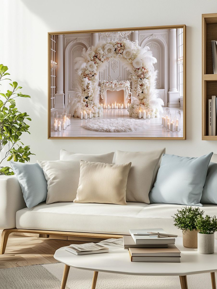 Floral Arch Wedding Hall Poster. — room view 2