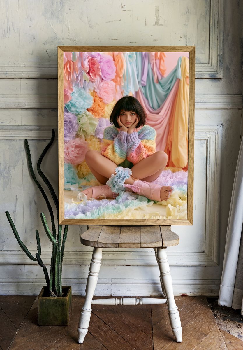 Pastel Portrait Photography Poster. room preview